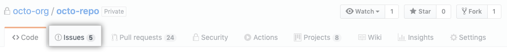 Issues tab